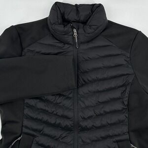 32 Degrees Heat Women Black Quilted Puffer Jacket Full Zip Softshell Size M